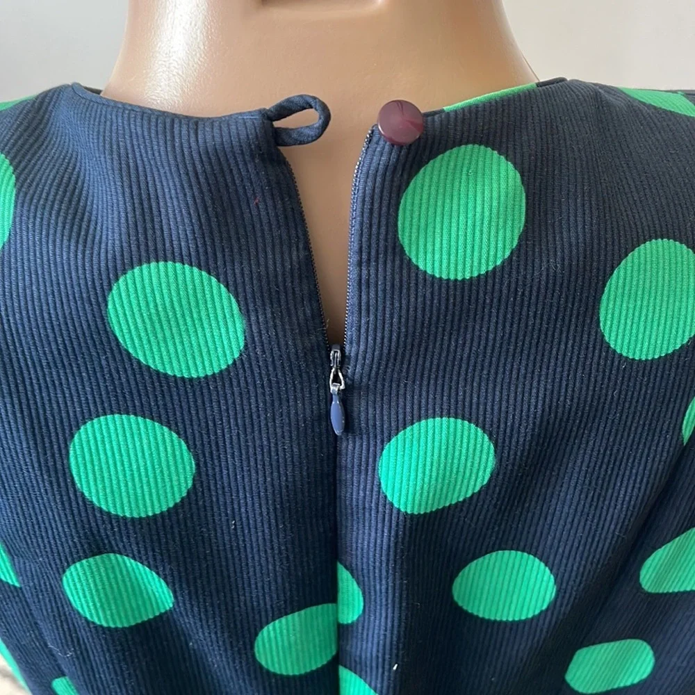 DAVID HAYES Lovely Vintage polka dot  green/ blue color, Womens DRESS size 10” - Picture 8 of 16